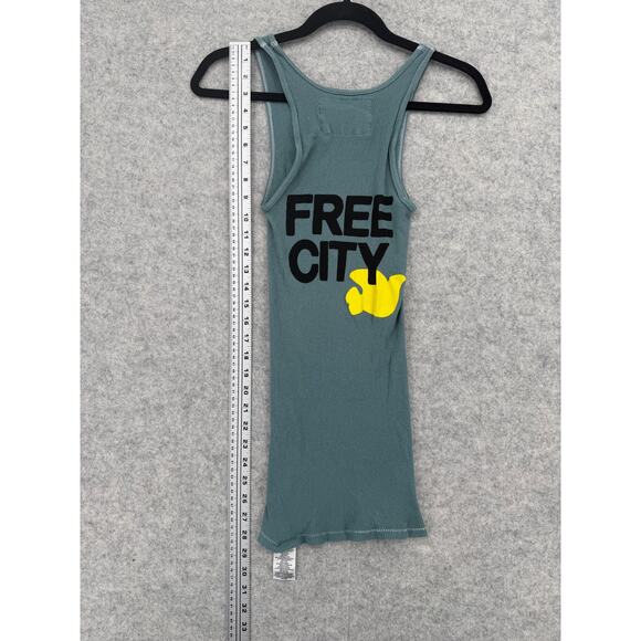 NWT FREECITY 1999 Super Vintage Surplus Blue Ribbed Tank Top Size X-SMALL - Picture 9 of 10